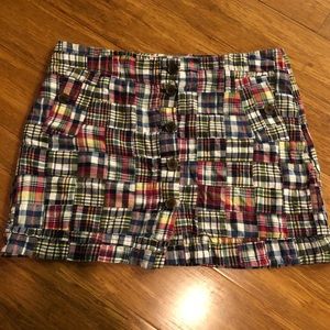 J Crew women’s madras mini skirt size 12